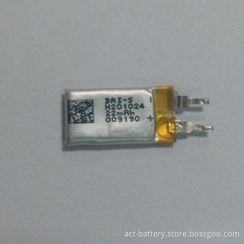 Ultra thin lipo battery 201024 3.7V 24mAh lithium battery for bluetooth